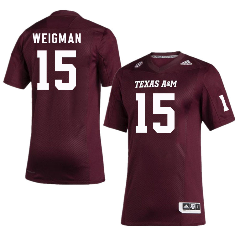 Men #15 Conner Weigman Texas A&M Aggies College Football Jerseys Stitched Sale-Maroon - Click Image to Close